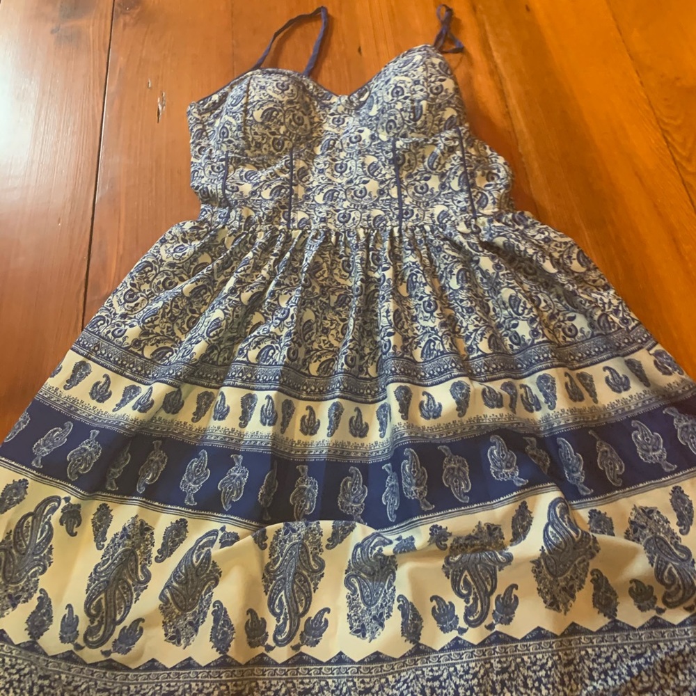 Blue white corset dress